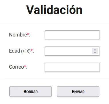 Validación de formularios